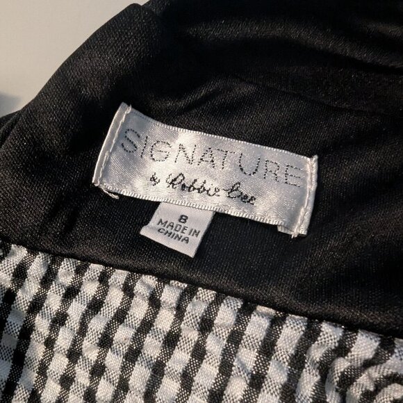 Signature by Robbie Bee Open Back Dress, Size 8, Black/White Check - Picture 2 of 7